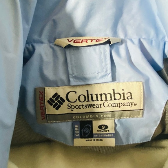 Columbia Vertex Hooded Ski Jacket Winter Small Blue 2 In 1 Snow Sports Warm - Picture 3 of 15
